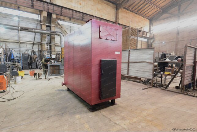 Дровяной котел 0.9 МВт с большой топкой твердотопливный